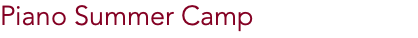 Piano Summer Camp